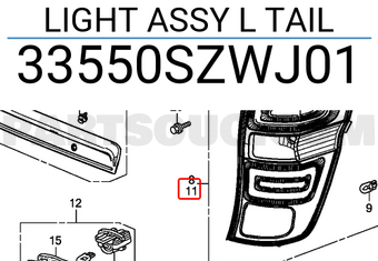 Honda 33550SZWJ01 LIGHT ASSY L TAIL