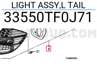 Honda 33550TF0J71 LIGHT ASSY,L TAIL