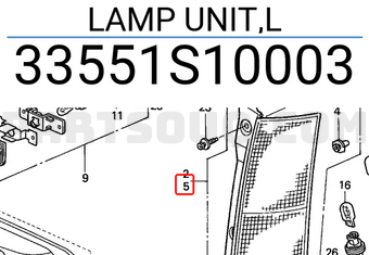 Honda 33551S10003 LAMP UNIT,L