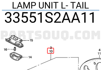 Honda 33551S2AA11 LAMP UNIT L- TAIL