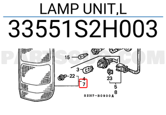 Honda 33551S2H003 LAMP UNIT,L
