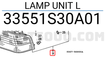 Honda 33551S30A01 LAMP UNIT L
