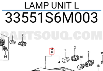Honda 33551S6M003 LAMP UNIT L