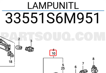 Honda 33551S6M951 LAMPUNITL