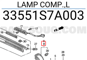 Honda 33551S7A003 LAMP COMP.,L