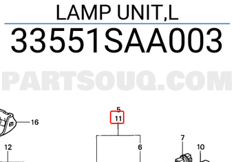 Honda 33551SAA003 LAMP UNIT,L