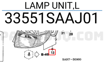Honda 33551SAAJ01 LAMP UNIT,L