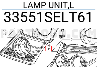 Honda 33551SELT61 LAMP UNIT,L