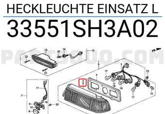 Honda 33551SH3A02 HECKLEUCHTE EINSATZ L