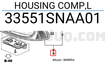 Honda 33551SNAA01 HOUSING COMP,L