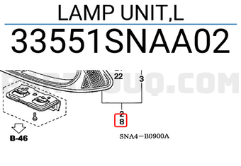 Honda 33551SNAA02 LAMP UNIT,L