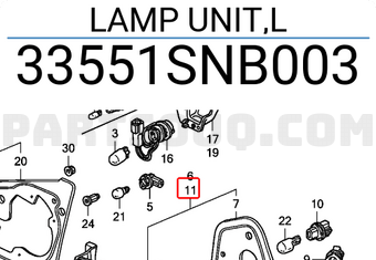 Honda 33551SNB003 LAMP UNIT,L