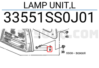 Honda 33551SS0J01 LAMP UNIT,L