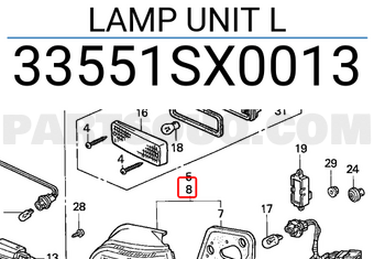 Honda 33551SX0013 LAMP UNIT L