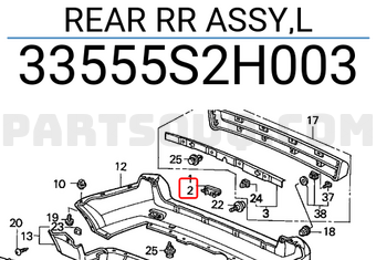 Honda 33555S2H003 REAR RR ASSY,L