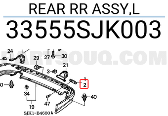 Honda 33555SJK003 REAR RR ASSY,L