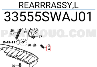Honda 33555SWAJ01 REARRRASSY,L