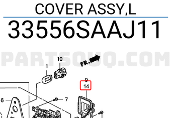 Honda 33556SAAJ11 COVER ASSY,L