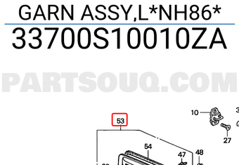 Honda 33700S10010ZA GARN ASSY,L*NH86*