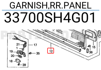 Honda 33700SH4G01 GARNISH,RR.PANEL