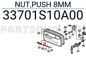 Honda 33701S10A00 NUT,PUSH 8MM