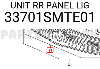 Honda 33701SMTE01 UNIT RR PANEL LIG