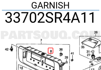 Honda 33702SR4A11 GARNISH