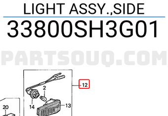 Honda 33800SH3G01 LIGHT ASSY.,SIDE