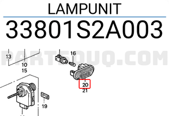 Honda 33801S2A003 LAMPUNIT