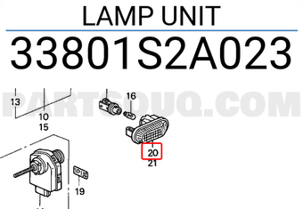 Honda 33801S2A023 LAMP UNIT
