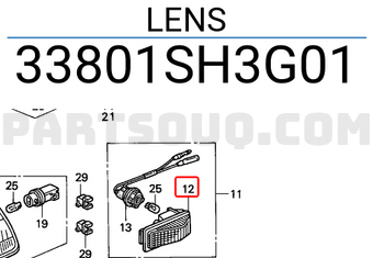 Honda 33801SH3G01 LENS