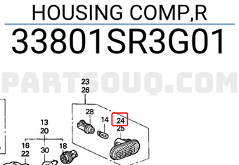 Honda 33801SR3G01 HOUSING COMP,R