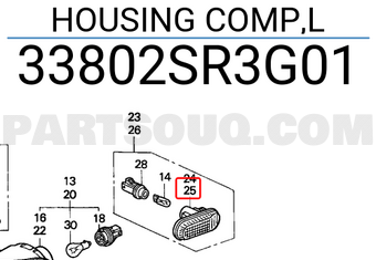 Honda 33802SR3G01 HOUSING COMP,L