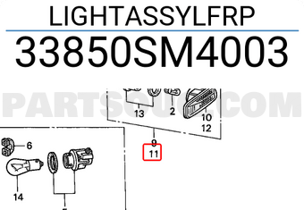 Honda 33850SM4003 LIGHTASSYLFRP