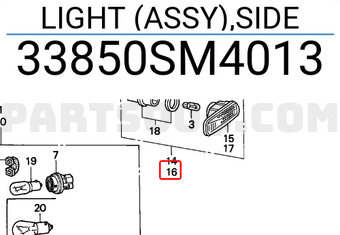 Honda 33850SM4013 LIGHT (ASSY),SIDE