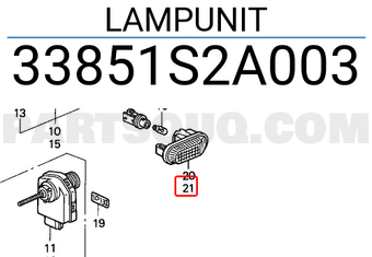 Honda 33851S2A003 LAMPUNIT