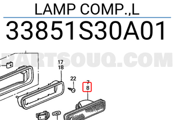 Honda 33851S30A01 LAMP COMP.,L