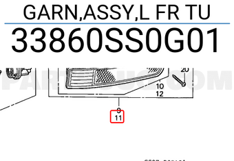Honda 33860SS0G01 GARN,ASSY,L FR TU