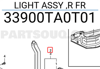 Honda 33900TA0T01 LIGHT ASSY ,R FR