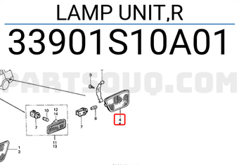 Honda 33901S10A01 LAMP UNIT,R