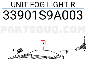 Honda 33901S9A003 UNIT FOG LIGHT R