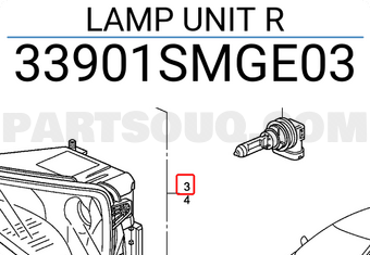 Honda 33901SMGE03 LAMP UNIT R