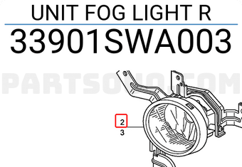 Honda 33901SWA003 UNIT FOG LIGHT R