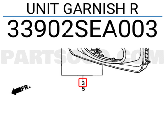 Honda 33902SEA003 UNIT GARNISH R