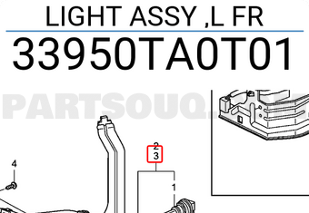 Honda 33950TA0T01 LIGHT ASSY ,L FR