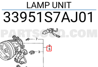 Honda 33951S7AJ01 LAMP UNIT