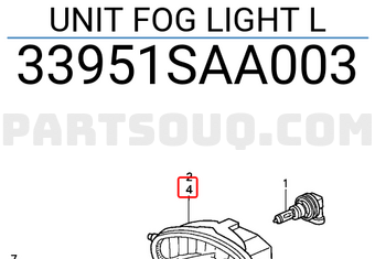 Honda 33951SAA003 UNIT FOG LIGHT L