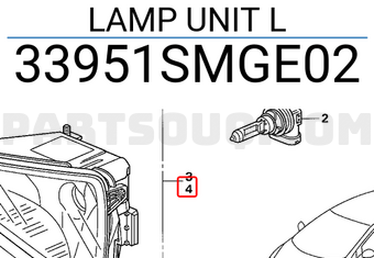 Honda 33951SMGE02 LAMP UNIT L