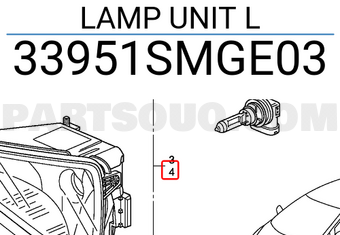 Honda 33951SMGE03 LAMP UNIT L