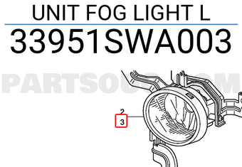 Honda 33951SWA003 UNIT FOG LIGHT L